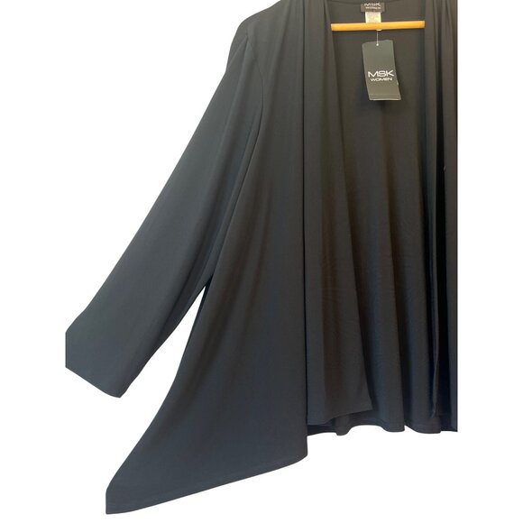 MSK Women’s Black Open Front Cardigan Jacket 3X 95% Polyester 5% Spandex NWT - Picture 4 of 14